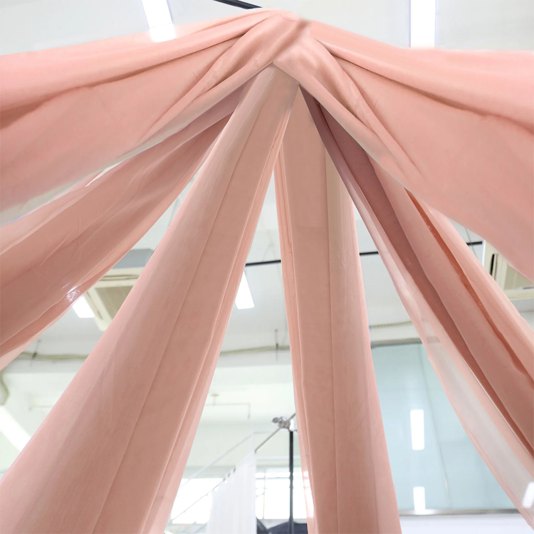 Rose Sheer Ceiling Drape Curtain Panels Retardant Fabric Wedding Tent Church Stage Drapery