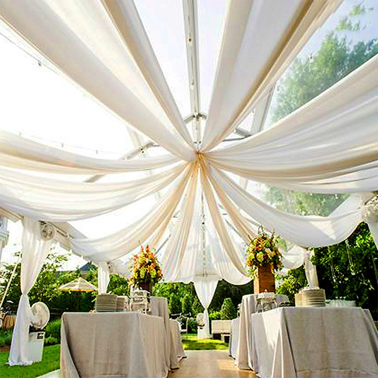 Event hall decoration white backdrop ceiling drape for wedding