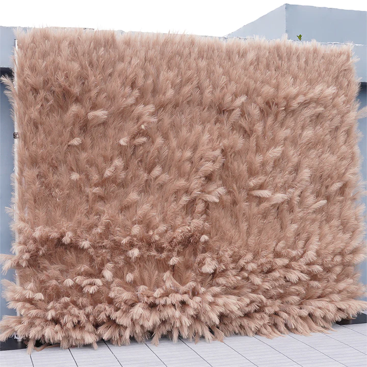 Artificial Pampas Grass Reed Plants Wedding Backdrop Decor 3d 8ft x 8ft Roll Up Flower Wall For Wedding Party Stage Decoration