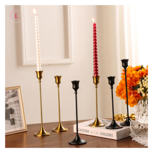 Wedding Decoration Black Metal Tabletop Candlestick Set Candlestick Candle Holder Gold Candelabra