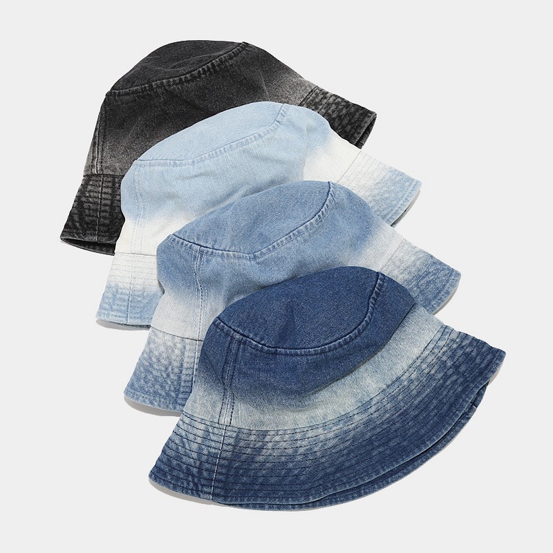 2023 Fashion Washed Cotton Blank Customized Logo High Quality Denim Bucket Hat For Woman