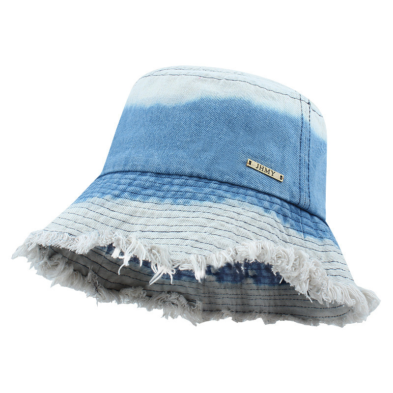 Hot Selling Distressed Style Summer Sunshade Jean Custom Bucket Hat Embroidery Logo High Quality Bucket Hats