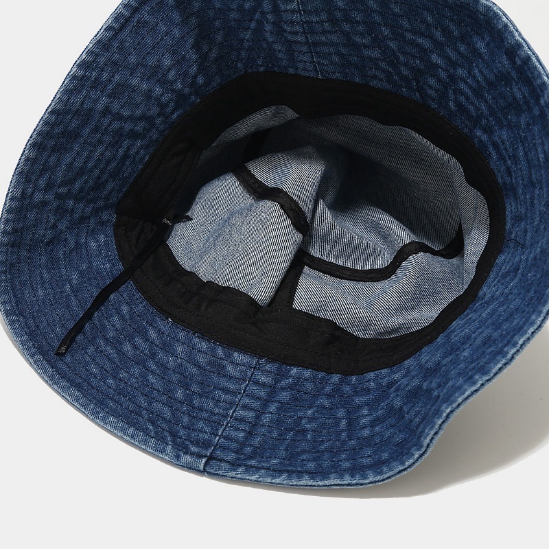 2023 Fashion Washed Cotton Blank Customized Logo High Quality Denim Bucket Hat For Woman