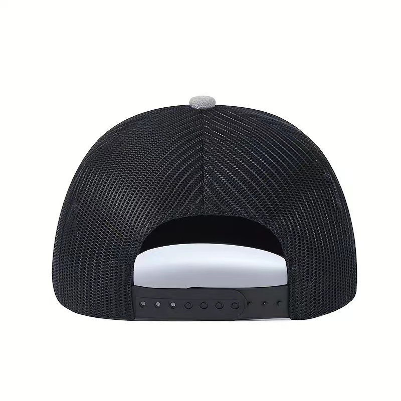 Wholesale Factory High Quality Unisex 6 Panel Flat Brim cotton Sports Cap Mesh Custom Trucker Hat