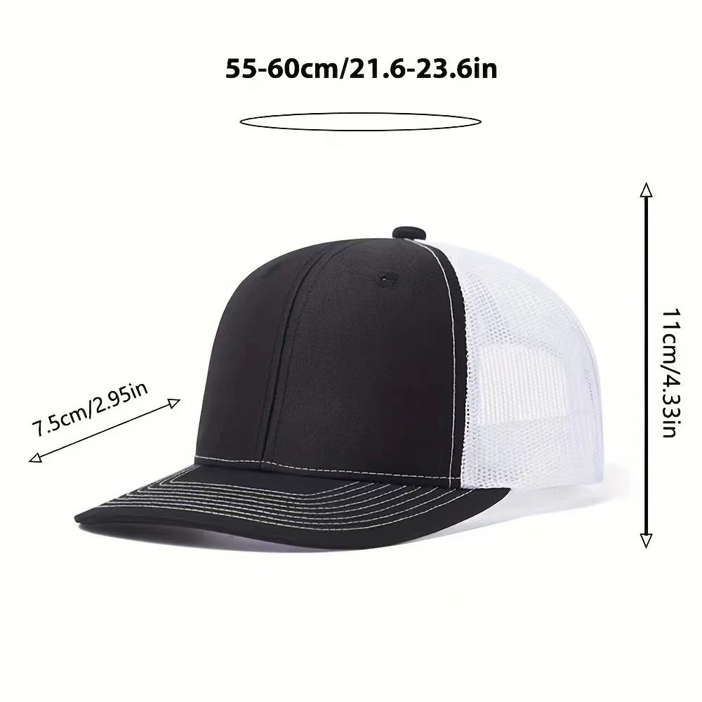 Wholesale Factory High Quality Unisex 6 Panel Flat Brim cotton Sports Cap Mesh Custom Trucker Hat