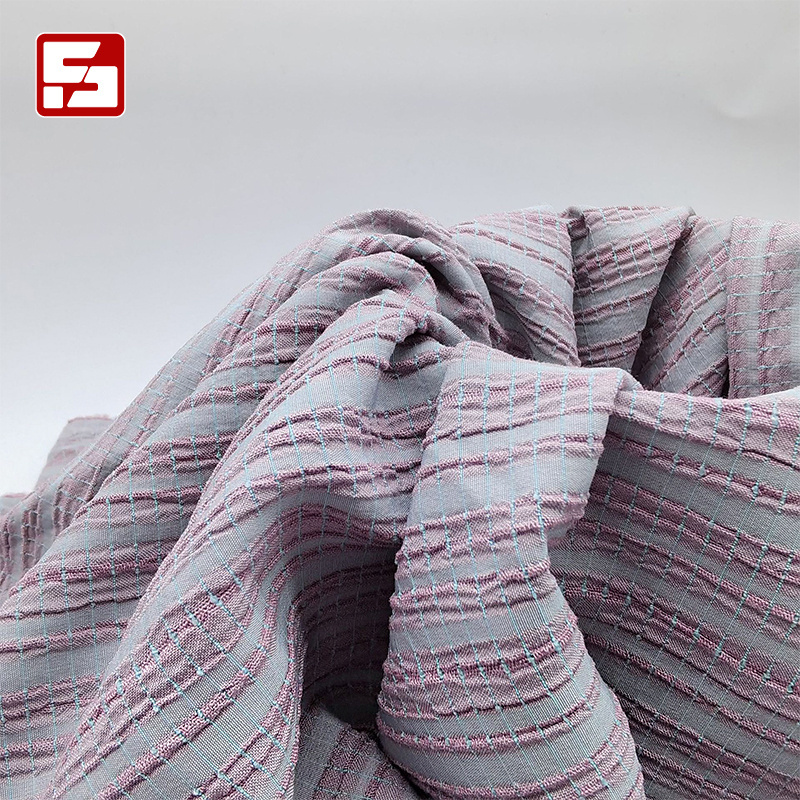 Fabric suppliers 39% polyester 59% rayon 2% spandex crushed fabric tr stretch crinkle fabric materials for dress making