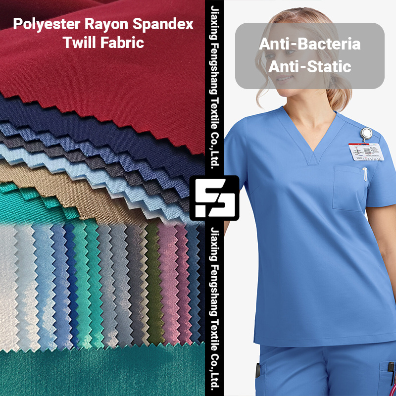 Hot sale fabric polyester rayon spandex tr material fabric medical hospital scrub fabric for scrubs uniform