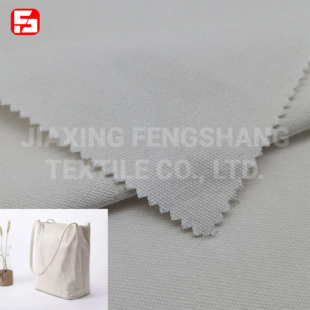 wholesale fabric textile Pure white cotton 2x2 canvas lienyarn fabric for canvas cloth tote bag material cotton woven fabric