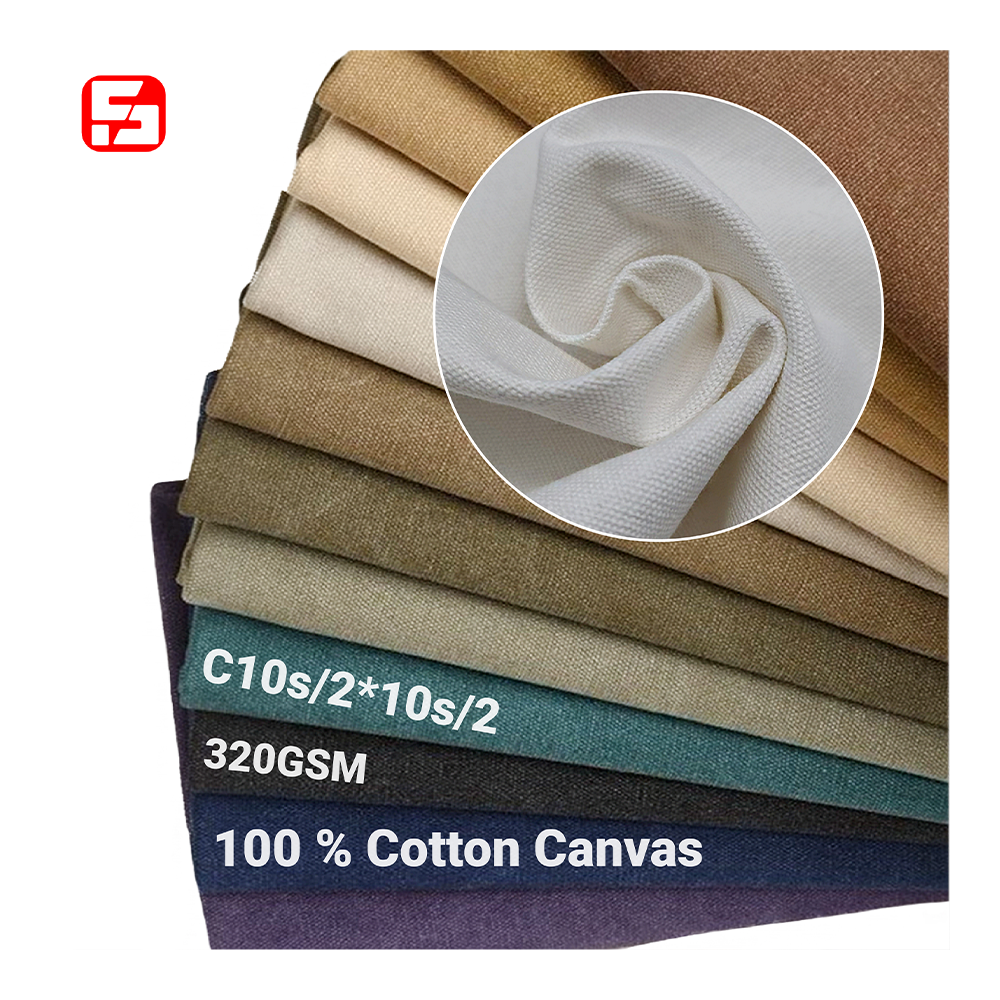 wholesale fabric textile Pure white cotton 2x2 canvas lienyarn fabric for canvas cloth tote bag material cotton woven fabric