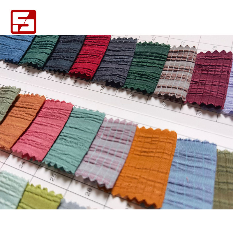 Fabric suppliers 39% polyester 59% rayon 2% spandex crushed fabric tr stretch crinkle fabric materials for dress making