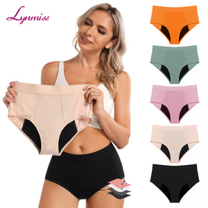 women colorful organic cotton bamboo culotte menstrual reusable menstrual underwear leakproof period panties heavy flow