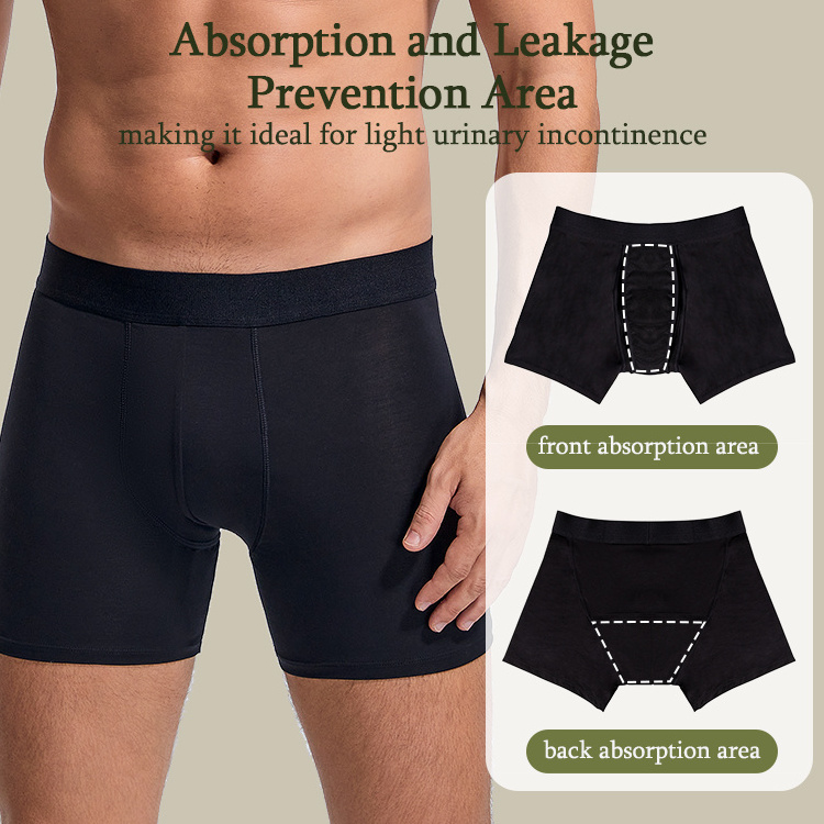 Best Men Bladder Leak Proof Underwear Boxer Reusable Washable Pants Urinary Absorbent Padded Incontinence Panties