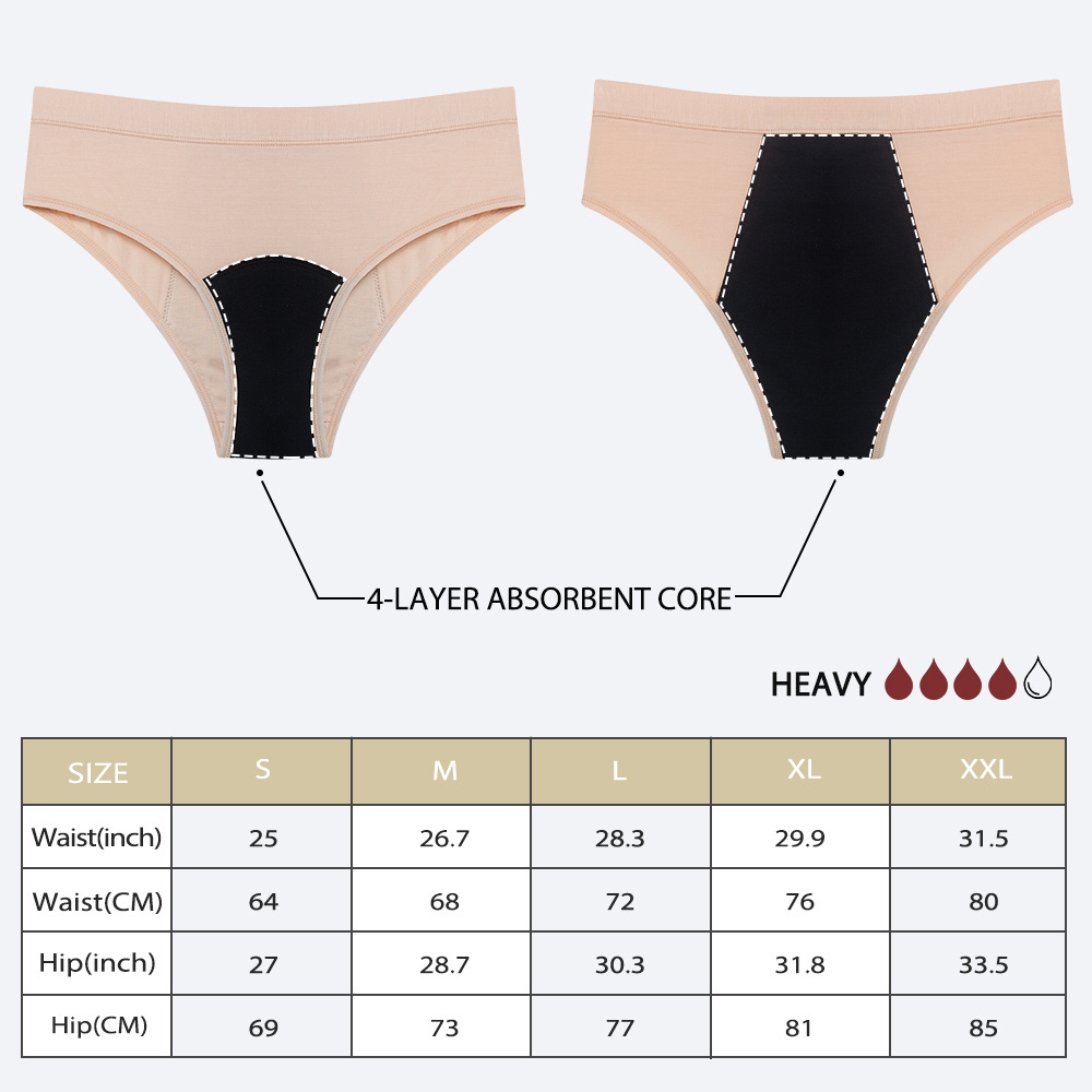 Colorful Cotton Spandex Underwear Menstrual Period leak proof Panties heavy flow menstrual