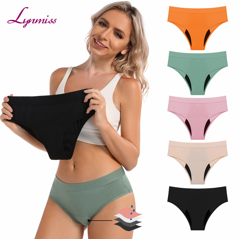 Colorful Cotton Spandex Underwear Menstrual Period leak proof Panties heavy flow menstrual