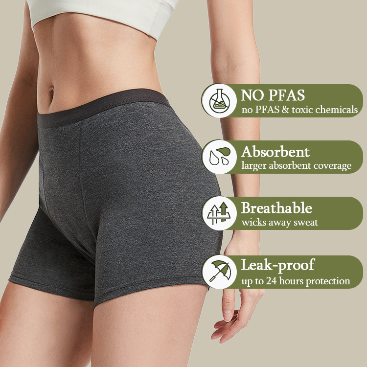 LYNMISS NO PFAS Biodegradable Bamboo breathable Culotte Menstruelles Underwear heavy flow Women Menstrual Period Panties