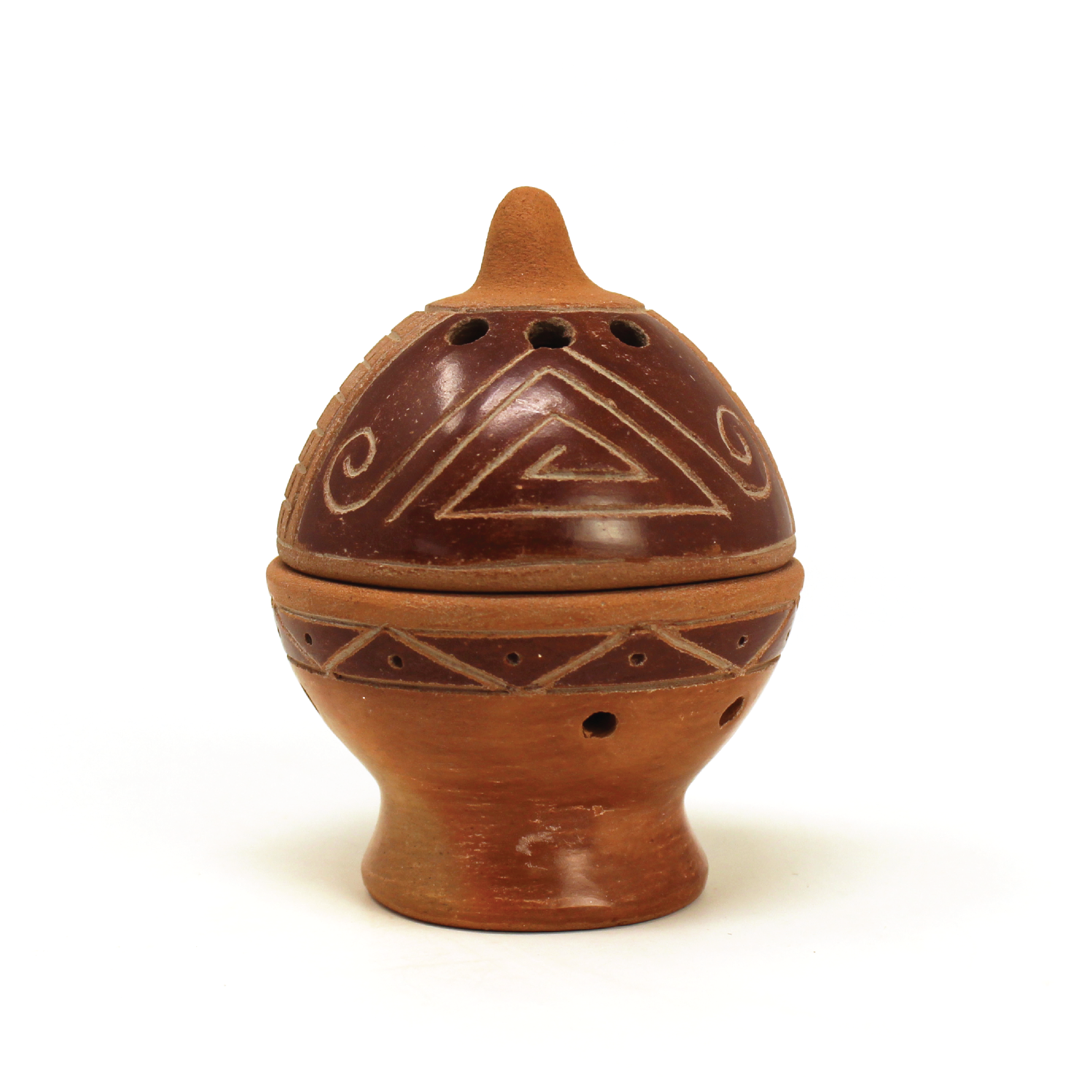 PALOSANTO Incense Burner - Suitable for Cones, Chips, Powder and Resins - Handmade in Ecuador - Terracotta Incense Holder