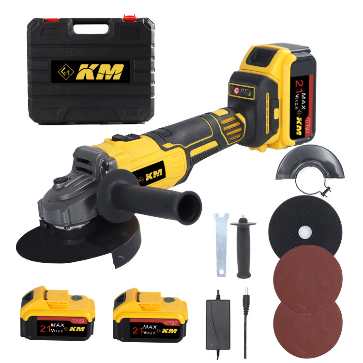 KM Heavy Duty 800W Cordless Small Angle Grinder Portable Handheld Electric Wireless Angle Grinder