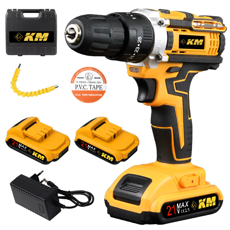 KM DIY Lithium Battery Charging Drill Portable Lithium Power Tools Cordless Drill Machine