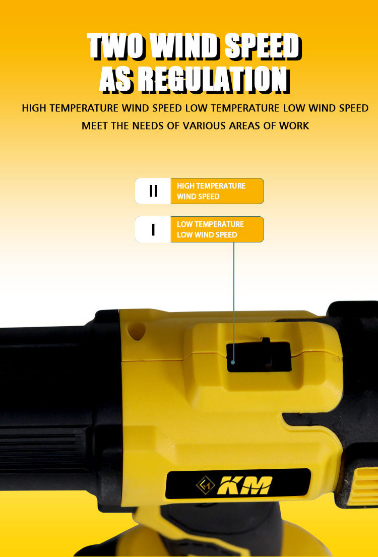 KM cheap price Customizable home use lithium battery cordless Portable Hand hot air gun heat gun for Industrial and DIY