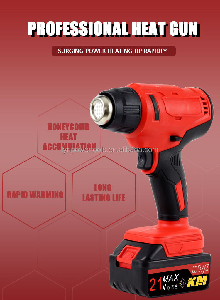 KM Hot Sale Cordless Mini Hot Air Gun Hot air Blower Heat Gun Soldering