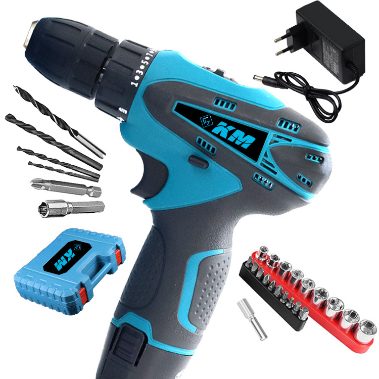 KM Power Craft Portable Wireless Nail Drill 18V Cordless 12V Charged Battery Variable Speed 10mm 13mm Drilling Industrial Grade