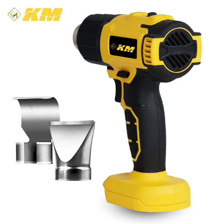 KM Wireless Adjustable Temperature 21V Battery Powered Cordless Heat Gun Air Blow Electric Hot Air Gun