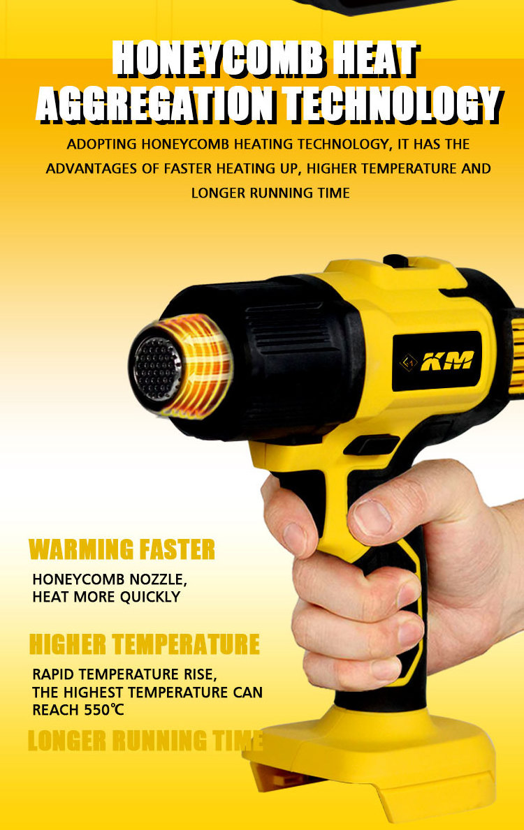 KM New portable 1000w hot air gun temperature control model heat gun