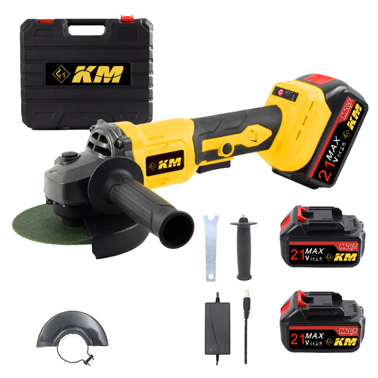 KM Electric Polisher Cutting Machine 21V Lithium-Ion Battery Brushless Cordless Angle Grinder