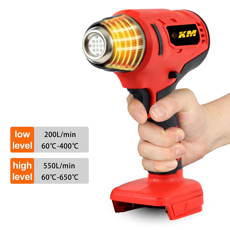 KM Factory Price Lithium-Ion Cordless Heat Gun Hot Air Plastic Welding Gun