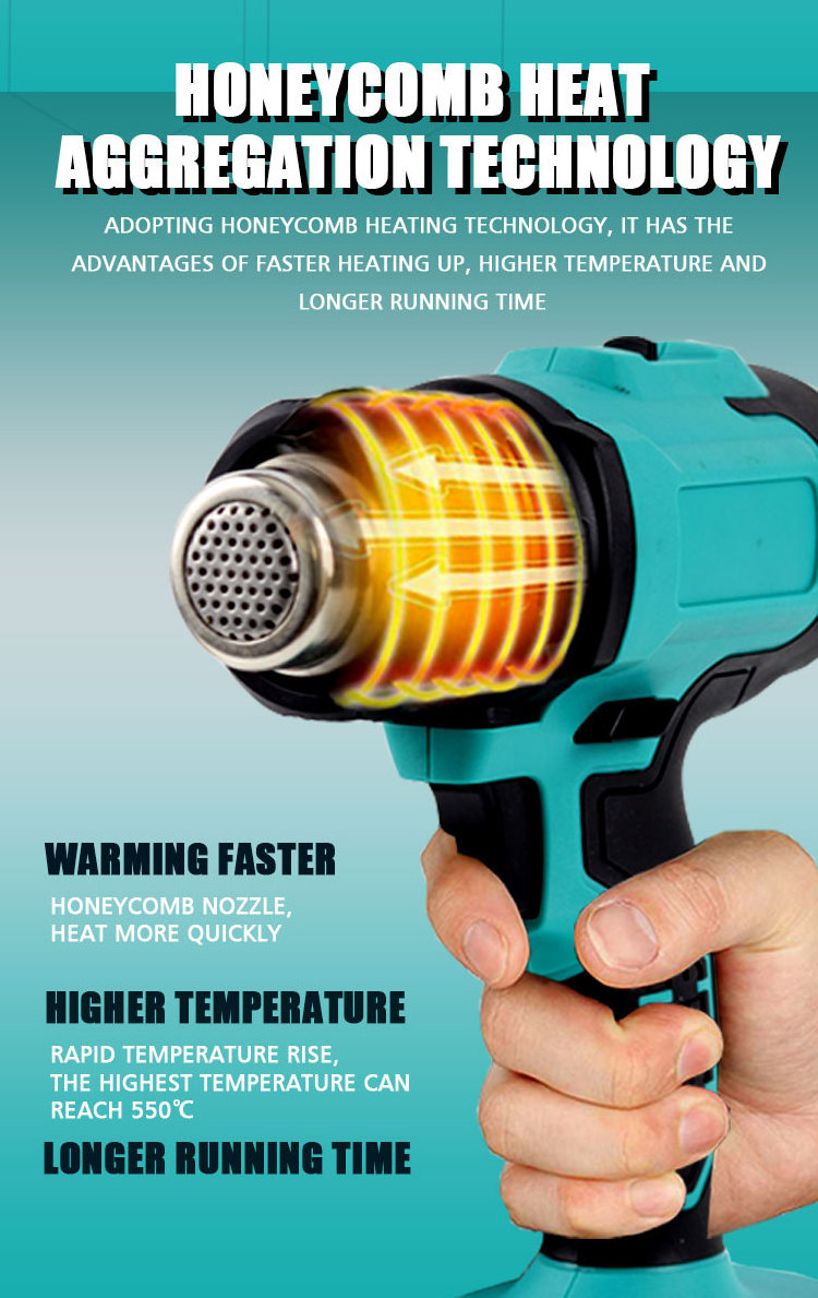 KM Factory Sales Mini Portable Hot Air Gun Lithium Hot Air Blower Heat Gun