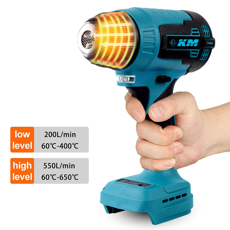 KM Factory Sales Mini Portable Hot Air Gun Lithium Hot Air Blower Heat Gun