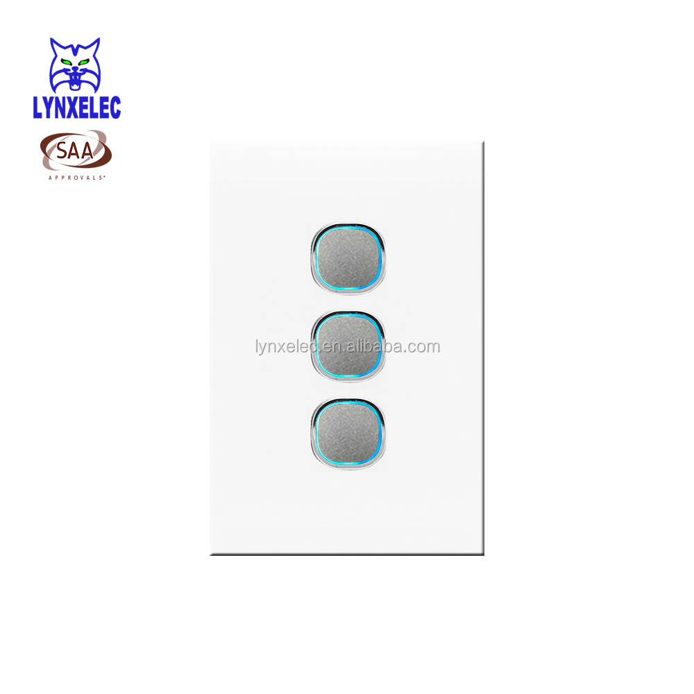 Glass panel 250V 16A 2 way push button switch