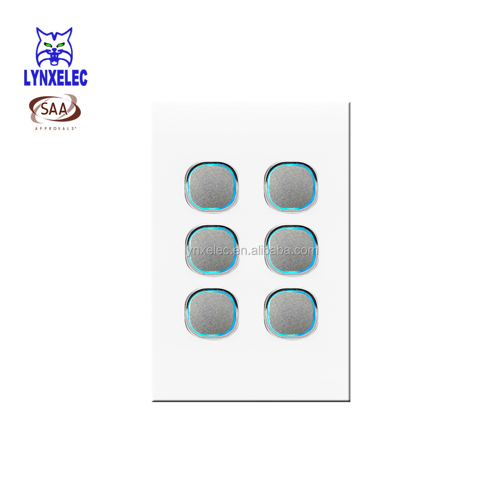 Glass panel 250V 16A 2 way push button switch