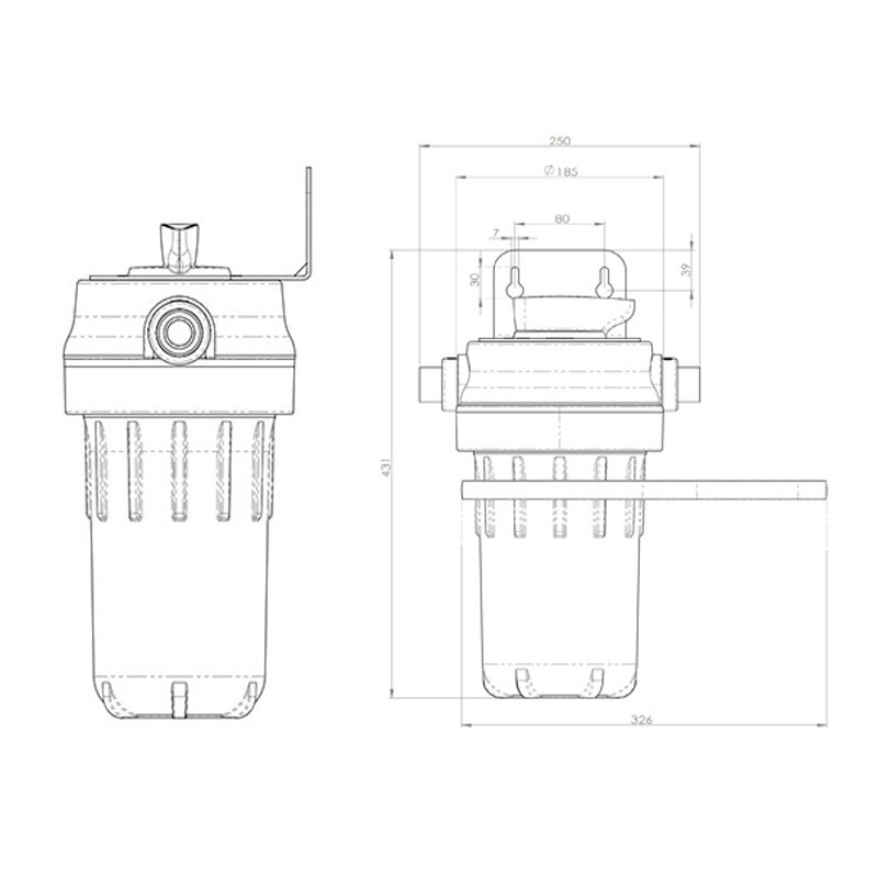 Transparent Bottle with Passway 10inch 1/2