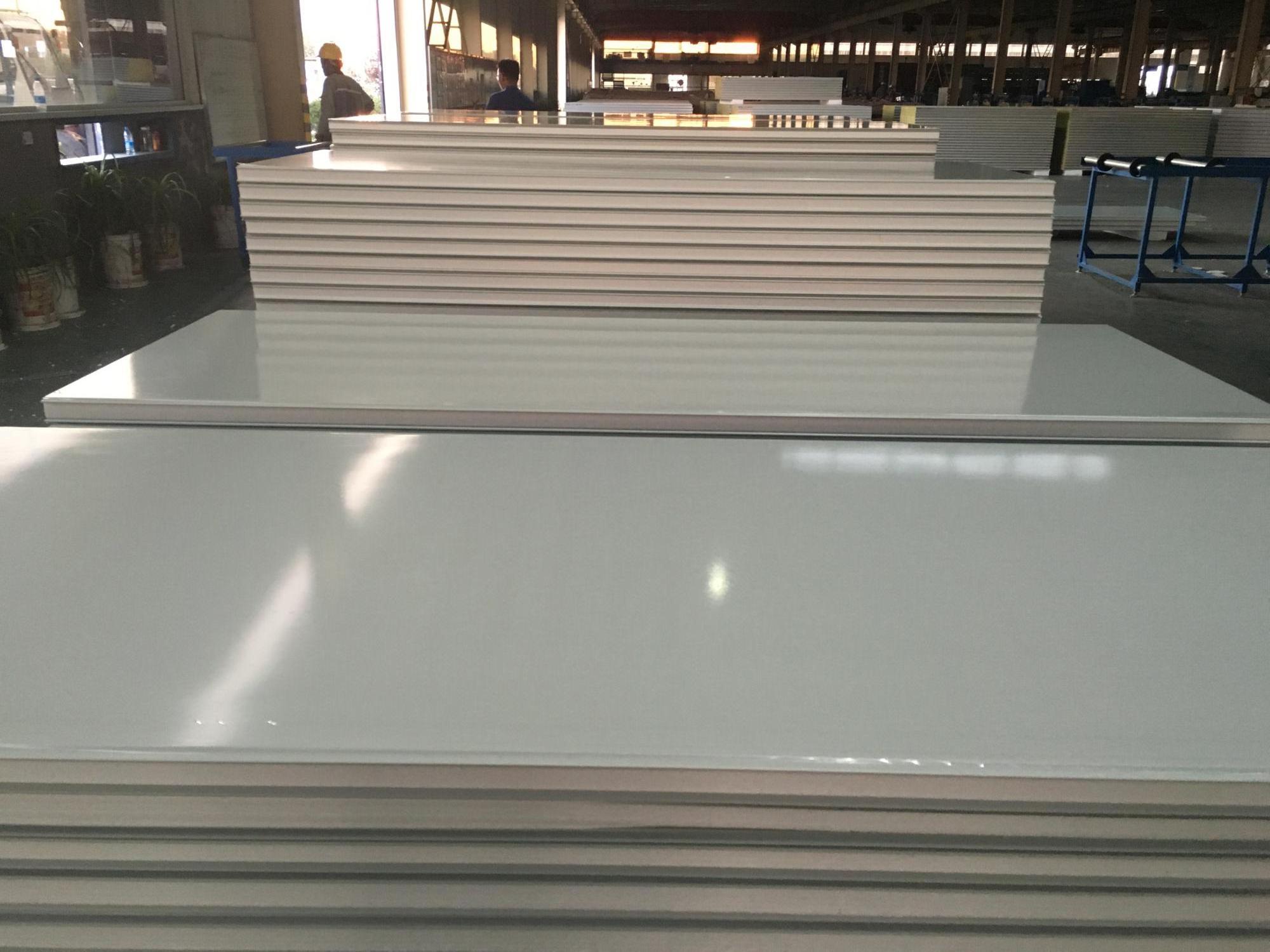 White color insulation eps styrofoam color flat steel sandwich panel for ceiling