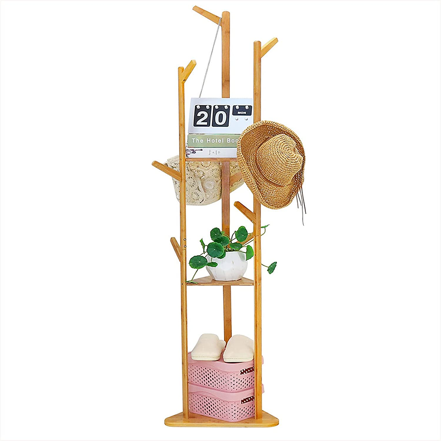 Bamboo custom wholesale wooden foldable hooks fold down hanging coat rack for restaurant