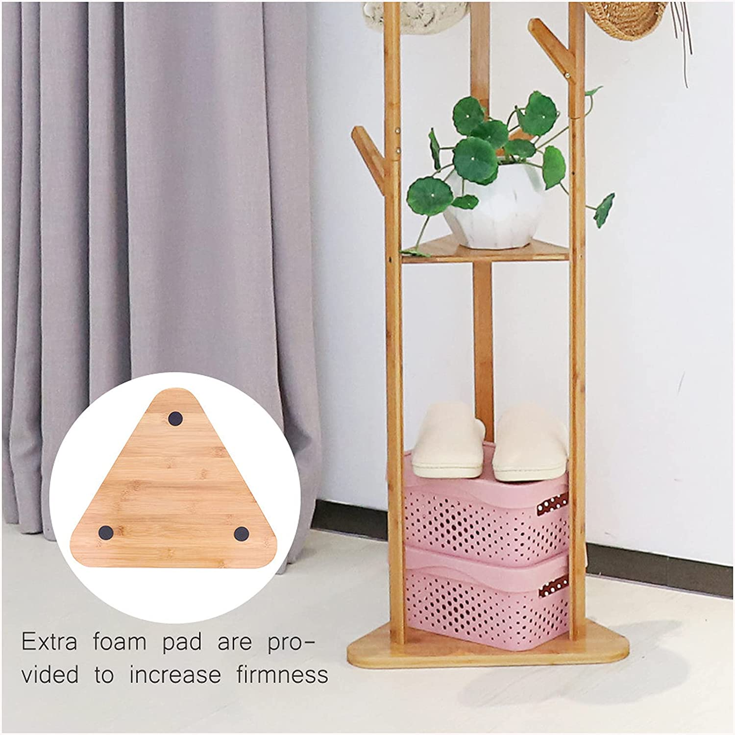 Bamboo custom wholesale wooden foldable hooks fold down hanging coat rack for restaurant