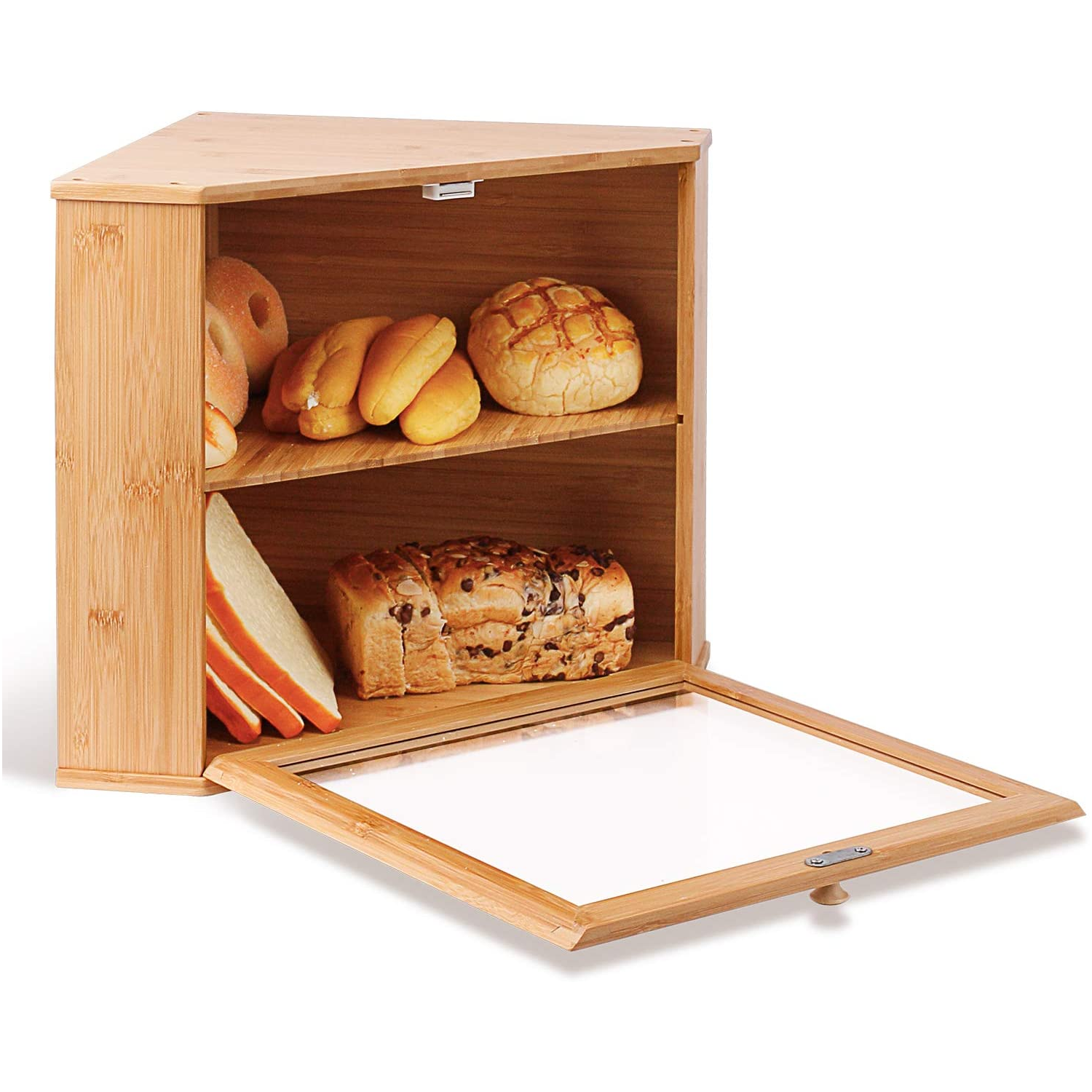 Hot selling high quality bamboo products kitchen counter organizer corner shelf for bedroom