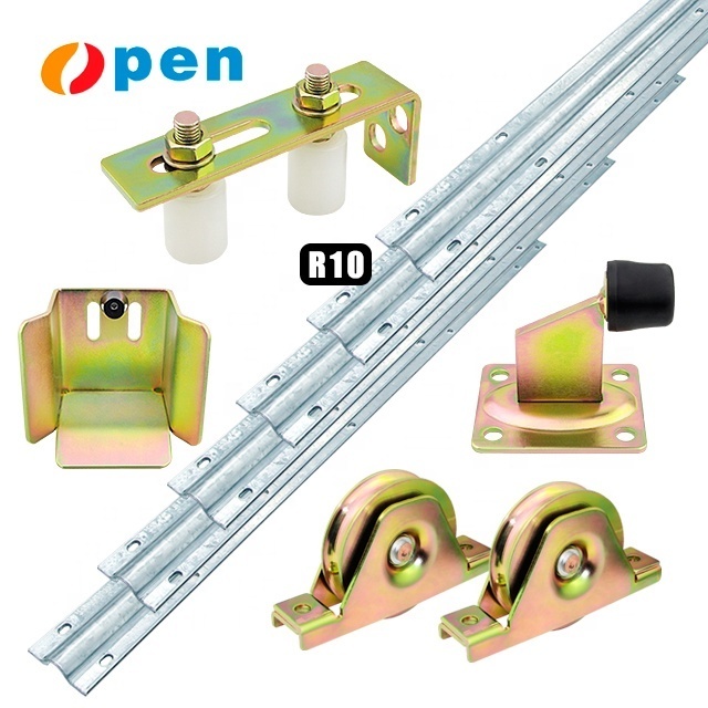 Automatic Sliding Door Assembly,Heavy Duty Hardware Kit U Groove Sliding Gate Roller Wheel Pulley