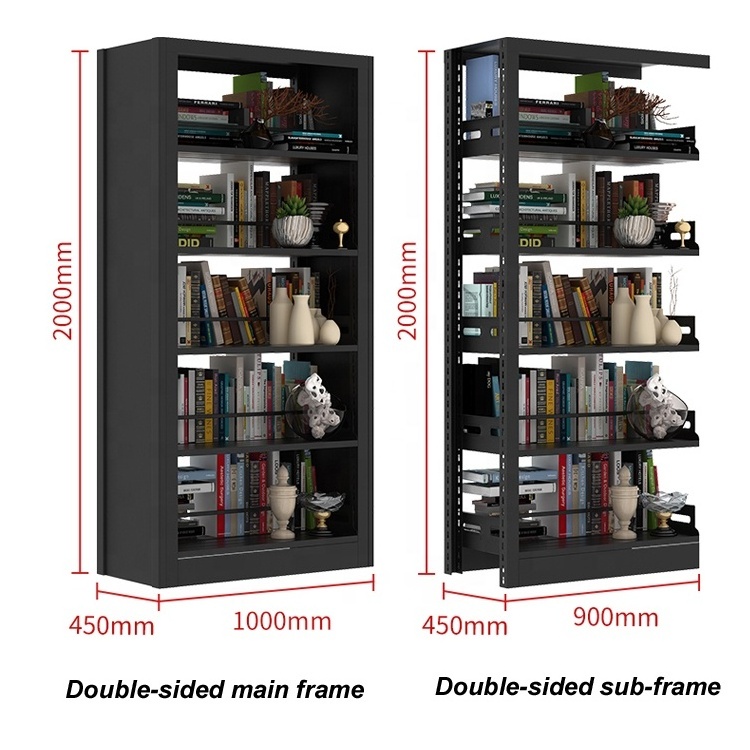 Stainless Steel Metal 6 Tier Bookcase Single Magazine Bookcase Counter Display Shelf New Design Bookcase