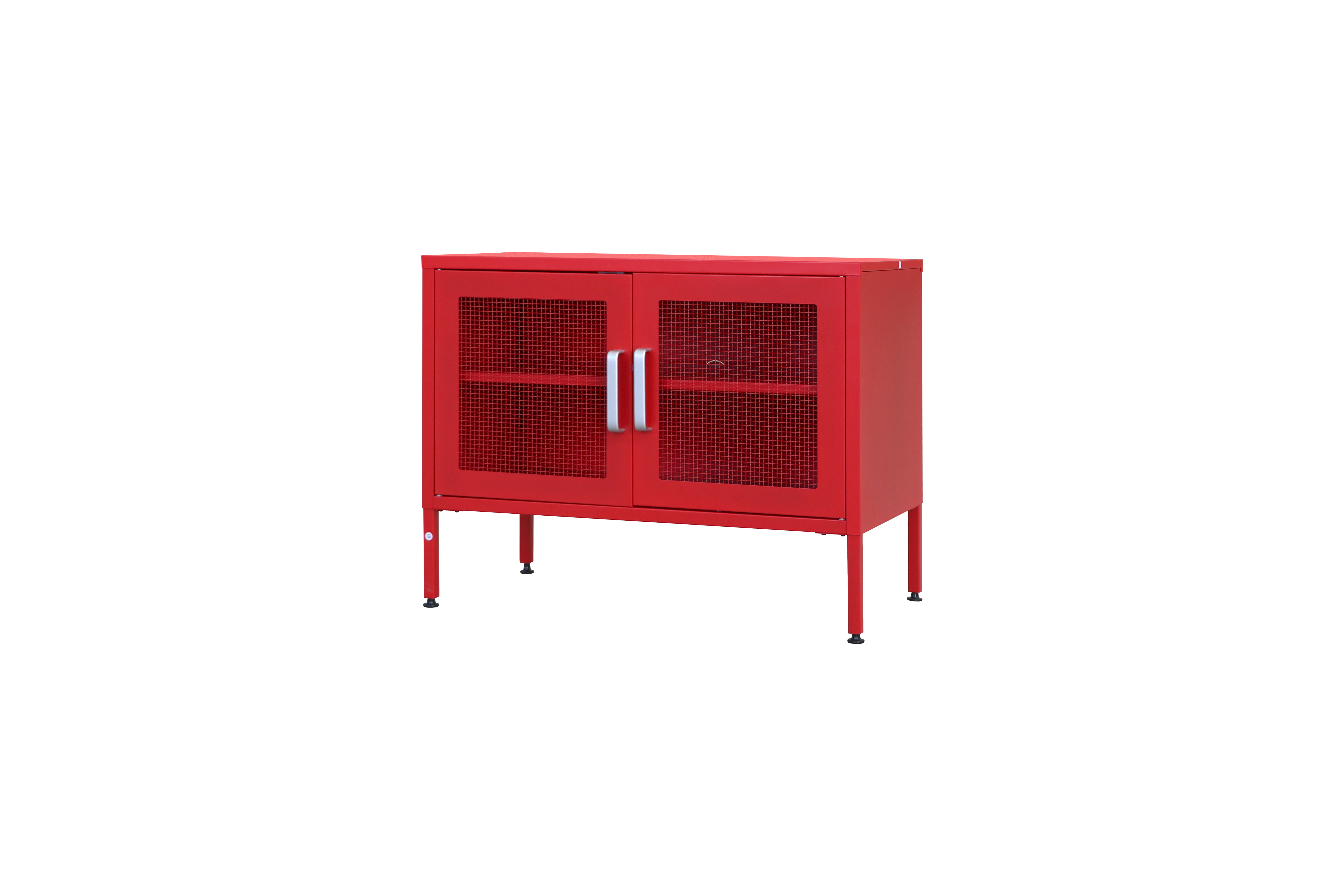 Modern Red 2 Door Stand TV Storage Cabinet Living Room Home Furniture Storage Locker Bargain Light Industrial Style Showcase