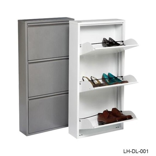 Hot sale modern style wholesale price 2/3 layer metal thin grey storage shoe rack cabinet