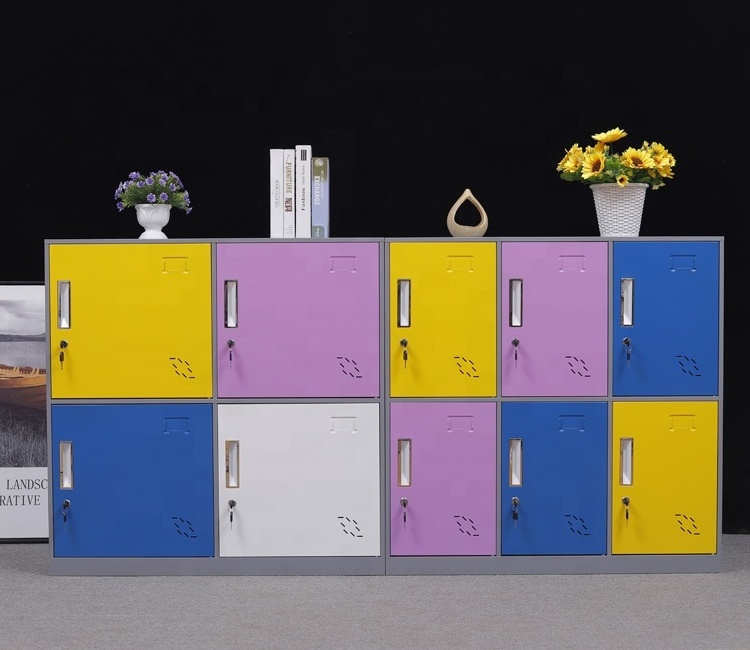 Kindergarten furniture classroom storage children school gym iron steel parcel wardrobe mini metal locker