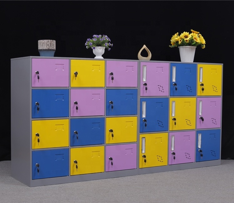 Kindergarten furniture classroom storage children school gym iron steel parcel wardrobe mini metal locker