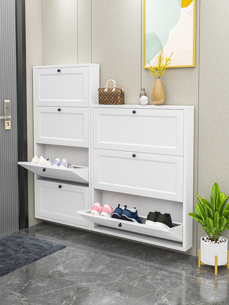 Wall mounted shoe rack hanging shoe cabinet storage space saving for home use shoes racks and cabinet