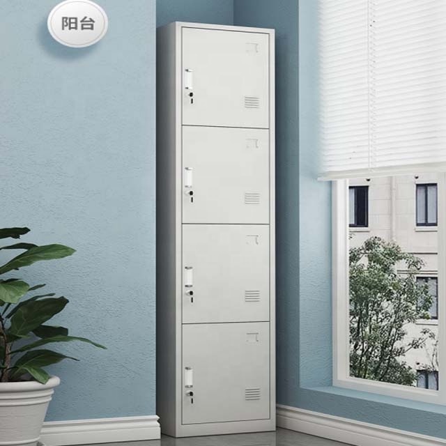 Office Hospital Wardrobe Locker Steel Almari Armoire Metal Wardrobe Locker 4 Door Lockers for Changing Room