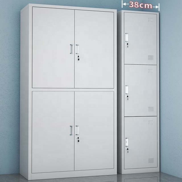 Office Hospital Wardrobe Locker Steel Almari Armoire Metal Wardrobe Locker 4 Door Lockers for Changing Room