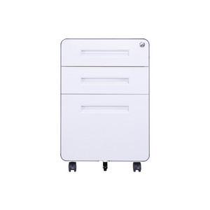 Round corner file cabinet 3 drawers metal steel mobile pedestal with round edge office furniture file pedestal