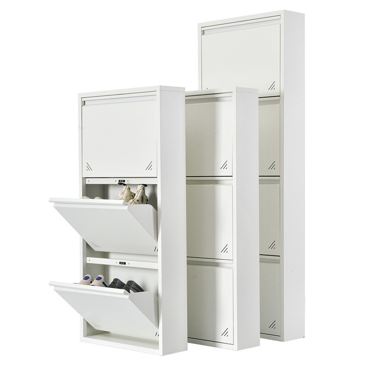 3 drawer home flip-down narrow shoes rack box cabinet storage metal steel modern shoe rack furniture shoe cabine