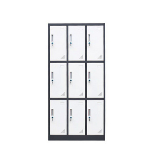 Changing room dressing 9 door fitness locker cabinet wardrobe school staff steel storage metal gym lockers